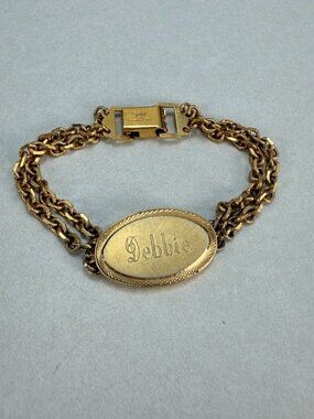 Vintage Speidel Gold Electroplated ID Bracelet Engraved Debbie Bracelet